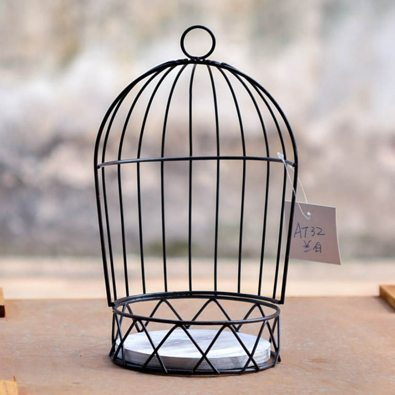 Wrought Iron Hanging Birdcage Decor Decorative Bird Cage with Artificial  Rose Flowers Dining Table Centerpieces Wedding Bird Cages A1