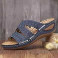 thumbnail image 3 of Women Orthopedic Sandals Low Wedge Slippers Open Toe Anti-slip Mules Slip On Slides Shoes, 3 of 4
