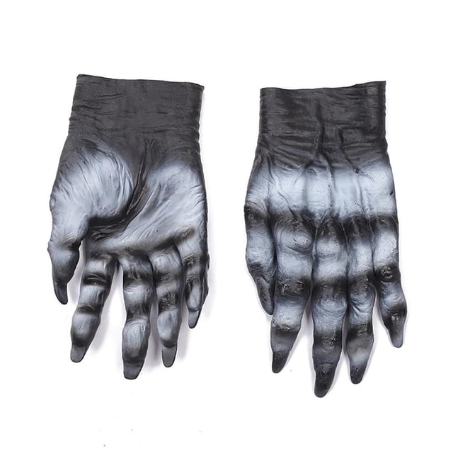 Guantes De Miedo Para Fiesta De Halloween, Guantes De Pata De Cosplay De Hombre Lobo Cadáver, Accesorios Para Disfraces Yuarrent AP006516-01