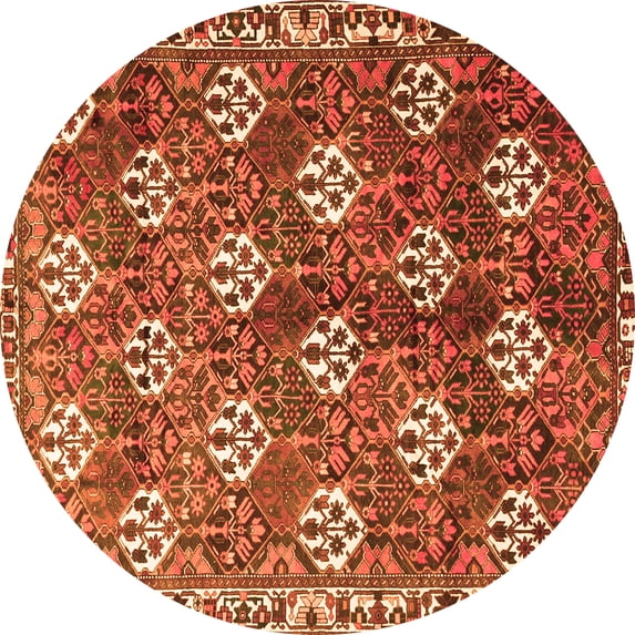 Ahgly Company Indoor Round Persian Orange Traditional Area Rugs, 8' Round