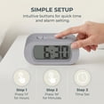 thumbnail image 4 of REGALWOVEN Oval Digital Alarm Clock for Bedroom, Alarms with Big Numbers Display, Adjustable Alarm Snooze Gray, 4 of 7