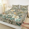 thumbnail image 3 of Castle Fairy Floral Flying Butterfly Twin Sheet Sets 3pcs for Teens,Retro Vintage Aesthetic Twin Fitted Sheet Microfiber,Spring Garden Flowers Blossoms Breathable Flat Sheet,Microfiber Bedroom Decor, 3 of 7