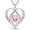 Pink, variant on Jewelry 18k White Gold over Silver 5A Cubic Zirconia Love Tripe Heart Women Pendant Necklace