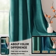 thumbnail image 5 of JIUZHEN Velvet Curtains 84 Inch Long–Soft Retro Velvet Blackout Thermal Insulated & Noise Reducing Grommet Curtains for Living Room/Closet, 52 x 84 Inches, 2 Panels with Tiebacks,Teal, 5 of 9
