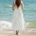 thumbnail image 6 of Women's Tulle Skirt A Line Dress Asymmetrical Midi Skirt Half Skirt White, 6 of 8