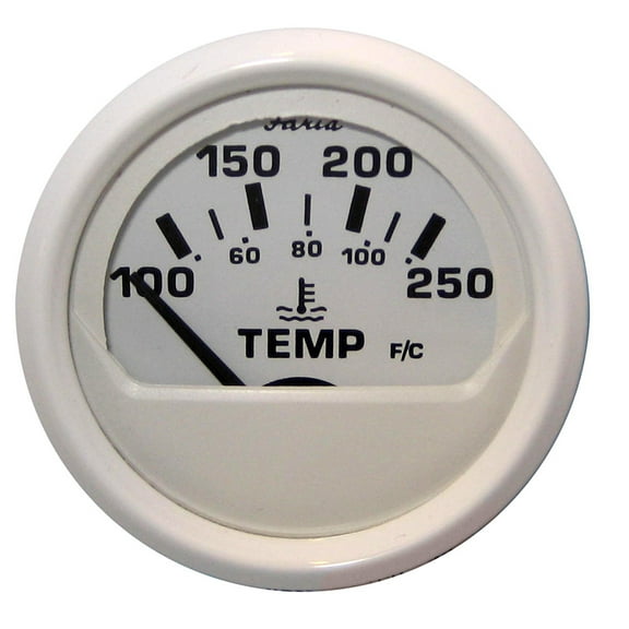 Faria Beede 13110 Dress Water Temperature Gauge (100-250°F) - 2', Whit