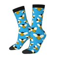thumbnail image 2 of Uemuo Flying Bees Pattern Women's Crew Socks, Soft Durable Breathable Moisture-Wicking with Odor Control Cotton socks, 2 of 9