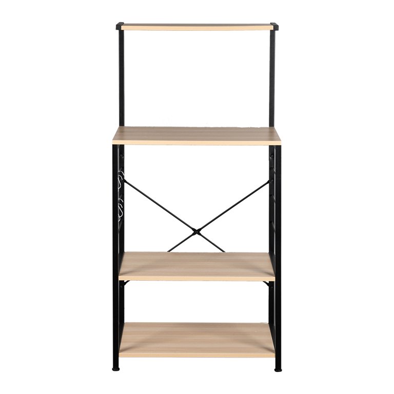 Dropship 4/5-Tier Wood Kitchen Storage Stand Bakers Rack Shelf With 4/6 Storage  Shelves Microwave Stand Farmhouse/Industrial Style X Design Frame to Sell  Online at a Lower Price