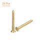 thumbnail image 3 of Latón Madera Tornillos, 25uds M4.5 x 40mm Ranurado Accionamiento Plano Cabeza Autorroscante Tornillo Avellanado para Carpintería Muebles, 3 of 6