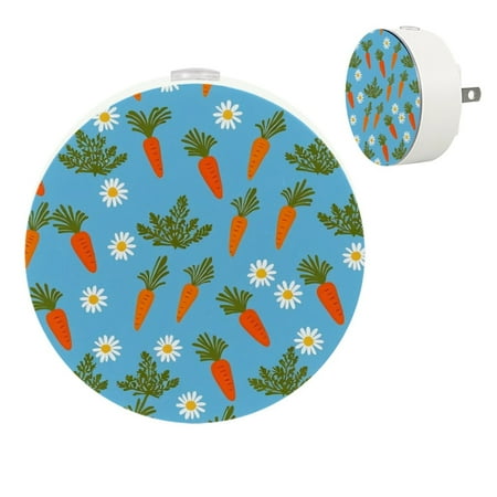 

YZUOUZY Night Lights Plug into Wall Nightlight Small Bedside Lamps Set of 2 Rabbits Carrots Butterflies