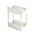 thumbnail image 3 of FEOLGEHLY 2-Tier Plastic Countertop Storage Rack with Drainage Holes, Vanity Storage Tray for Bathroom Shelf, Two-Tier Organizer for Kitchen Counter, White/Black (White), 3 of 7