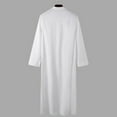 thumbnail image 5 of Taylonsss Men's Casual Solid Ethnic Style Button Muslim Robe Long Sleeved Standing Neck Tops, 5 of 6