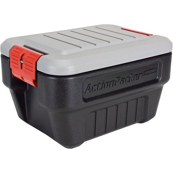 Action Packer Rubbermaid 8 Gallon Action Packer Storage Bin, Heavy Duty, Lockable ...