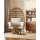thumbnail image 5 of Silla Huevito Giratoria 360° Exterior, Silla Grande de Rattan con 4 Cojines para Interior y Exterior, Sala y Dormitorio, Estructura de Acero, 5 of 7