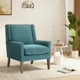 thumbnail image 5 of EOP Modern Oversized Accent Chair, Upholstered Fabric Reading Armchair, Living Room Chair with Wood Legs, Single Sofa Chair for Living Room, Bedroom, Office, Teal, 5 of 9