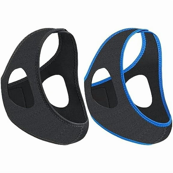 USBSO 2 Pack Anti Snore Chin Strap, Snoring Solution, Effective Anti Snore Strap, Adjustable and Breathable Stop Snoring Sleep Headband for Men Women
