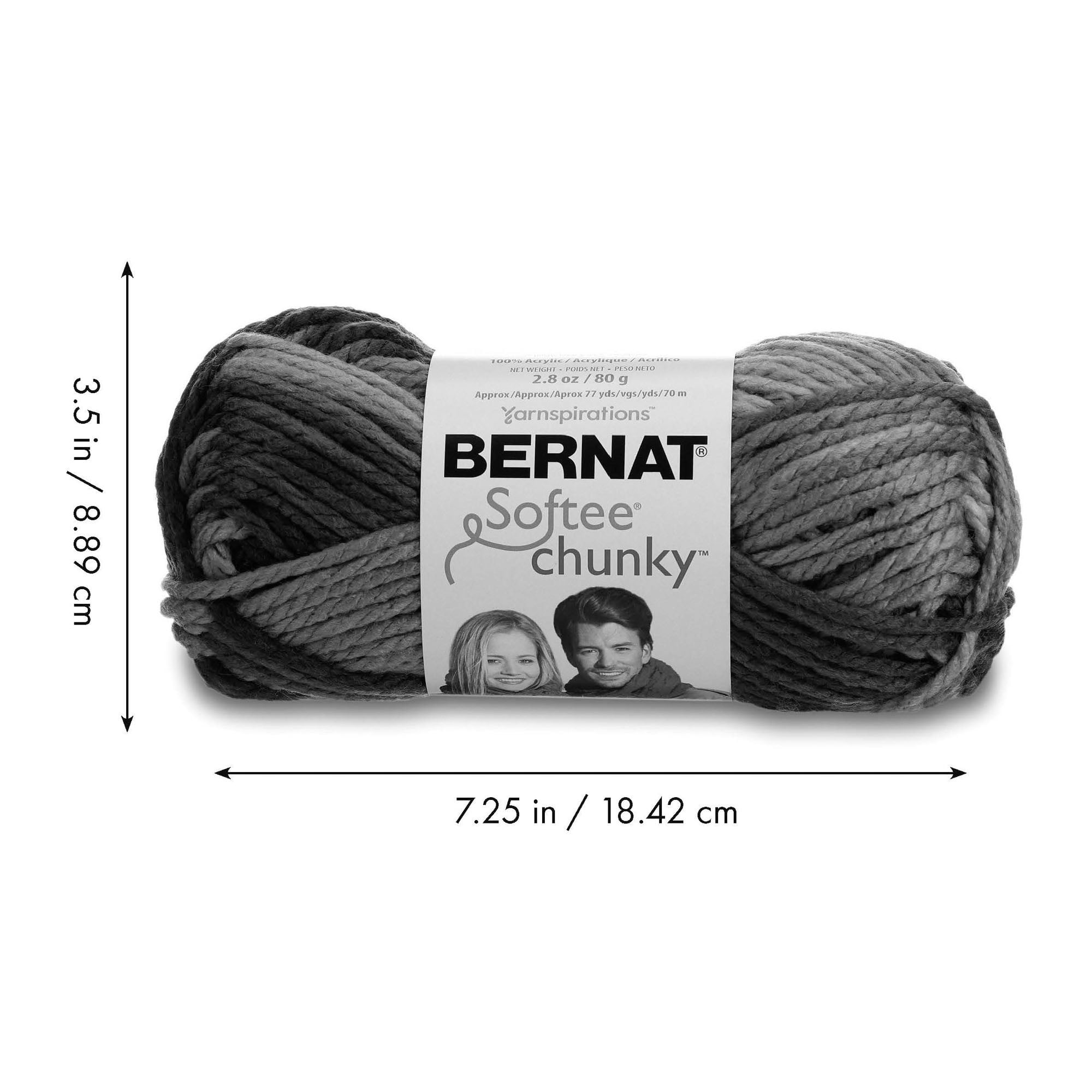 Bernat® Softee® Chunky™ Ombre Yarn, Acrylic #6 Super Bulky, 2.8oz/80g, 77 Yards