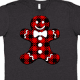 thumbnail image 4 of Inktastic Buffalo Plaid Gingerbread Man T-Shirt, 4 of 5