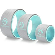 UpCircleSeven Yoga Wheel Set - Strongest & Most Comfortable Dharma Yoga Prop Wheel, 3 Pack for Back Pain Stretching & Backbends (12, 10, 6 inch) (Turquoise)