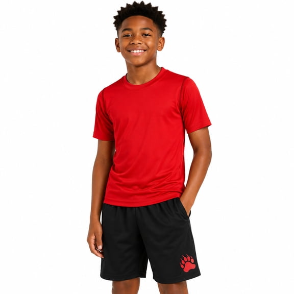 Black Bear Boys Short Sets Tagless Short Sleeve Athletic T-Shirt and Performance Shorts 2 Piece