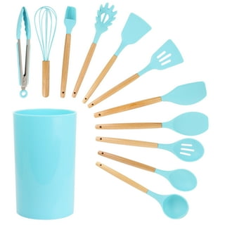 Teal Blue Kitchen Utensils Set, E-far 15-Piece Silicone Cooking Utensils  with Holder, Non-stick Cook…See more Teal Blue Kitchen Utensils Set, E-far