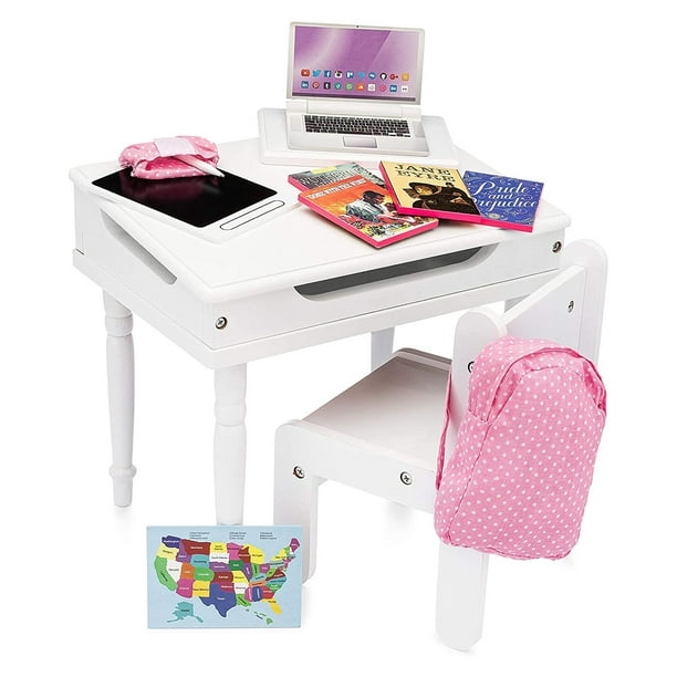 Playtime by Eimmie Classroom Playset w/ Desk & Chair for 18 Inch Dolls