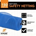 thumbnail image 2 of Construction Safety Debris Netting - 150 Ft Temporary Material Roll, 1/4" Mesh Scaffold Net Enclosure, Barricade, Visibility Barrier, Fencing Roll, Heavy Duty Fire Retardant 5.5 ft x 150 ft, Blue, 2 of 4