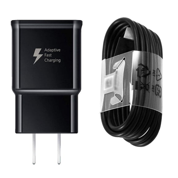 Adaptive Fast Charger Type-C USB Cable Kit Compatible with Samsung Galaxy S10 S20 S21 S22 S23 S24 S25 Ultra [1 Home Charger + Type-C USB Cable] Adaptive Fast Charging uses dual voltages - 50% faster