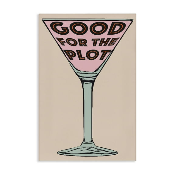 Stupell Industries Good For The Plot Cocktail Food & Beverage Painting Wrapped Canvas Art Print Wall Art, 16 x 24