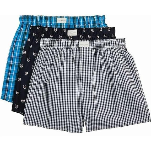 TOMMY HILFIGER MEN X3 - 243 JULEP SMALL - 3 PACK WOVEN BOXER UNDERWEAR