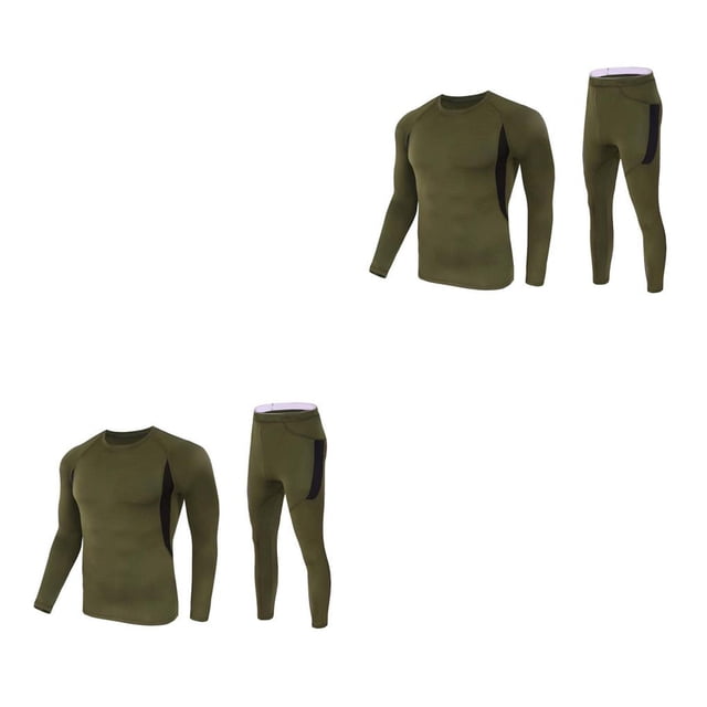 Guardurnaity Ropa interior térmica de invierno para hombre, mallas cálidas, conjuntos de ropa, calzoncillos de poliéster de compresión Type1 NO1