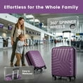 thumbnail image 5 of Nicetravel 4-Piece Hardside Luggage Set,Lightweight Suitcase with TSA Locks & Double Spinner Wheels, Purple, 5 of 5