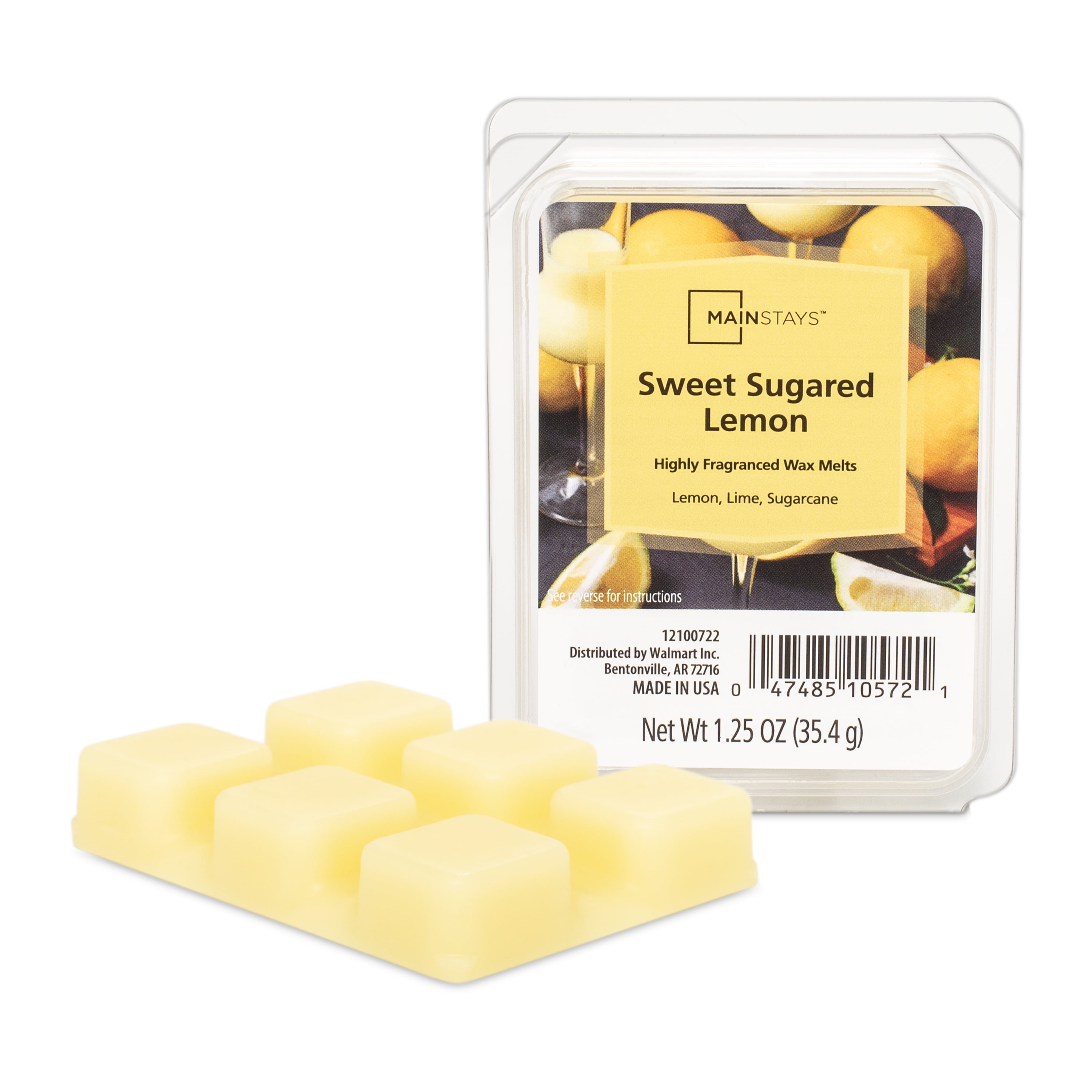 3 pack) Mainstays Sweet Sugared Lemon Scent 6 Cube Wax Melt, 1.25