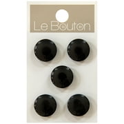 Le Bouton Black 5/8" Shank Buttons, 5 Pieces