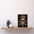 thumbnail image 2 of Skull Pirate Hat Old School USA Tattoo Ink Body Rockabilly Americana 50s Artwork Framed Wall Art Print A4, 2 of 4