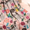 thumbnail image 2 of Dogs with Flowers Blanket,Comfortable Soft Flannel Throw Blanket,All Season,Warm Lightweight Blankets for Sofa Bed Couch Living Room Chair,50"x60"(130x150cm), 2 of 4