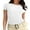 White, variant on Michellecmm Women's Slim Fit Round Neck Short Sleeve Stretchy Ribbed Tops