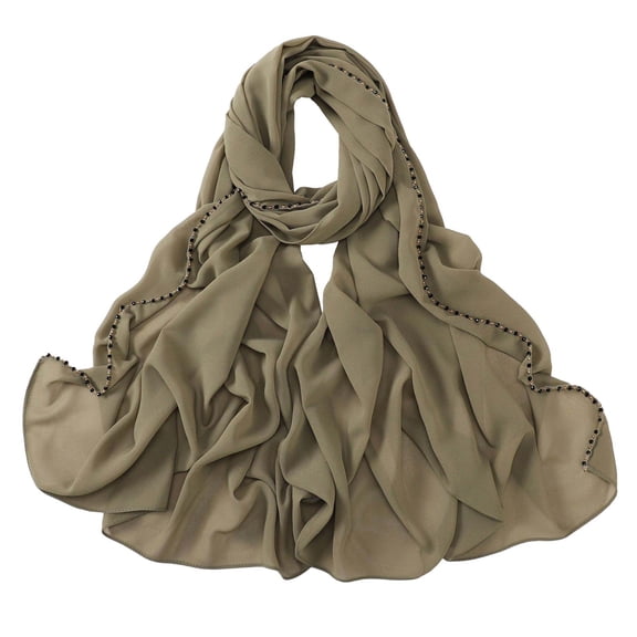 BWASD Scarf for Women Lightweight Solid Color Muslim Ethnic Hijab Sunshade Large Casual Chiffon Shawl Headwear Wrap for Fashion Gifts All Season Green
