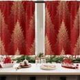 thumbnail image 3 of Christmas Tree Kitchen Curtains Red Window Curtains Over Sink Set of 2, Xmas Short Tier Curtain for Kitchen, Winter Kitchen Decor 26" x 36", 3 of 6