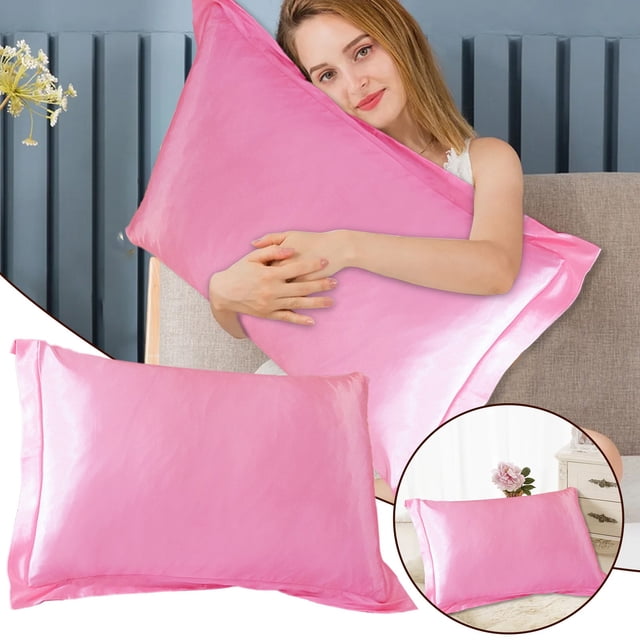 Oliegs Heated Blanket Solid Color Faux Silk Pillowcase Silk No Zipper Envelope Pillow Pillow Cover Chocolate