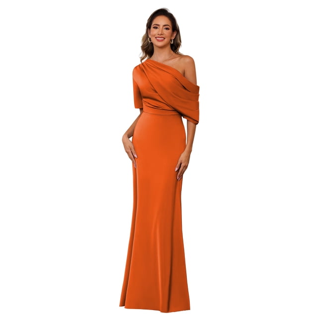 Vestido Mother of The Bride BITALY naranja satinado 16W, talla grande