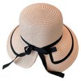 thumbnail image 1 of Circunferencia del sombrero de 56-58 cm, sombrero de paja con lazo, sombrero de paja para la playa de verano para mujer, sombrero para el sol con ala grande, sombrero para el sol dividido, 1 of 5