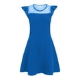 thumbnail image 5 of Kogui Cute Summer Dresses for Girls Girl's Flowy Dress Ruched Sleeveless Layered Ruffle Short Smocked Summer Dresses Size 15-16 (Blue,15-16 Years), 5 of 5