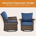 thumbnail image 5 of PARKWELL 5-Piece Outdoor Sectional Sofa Set with 3-Seat Sofa,2 Swivel Rocking Chairs and 2 Ottoman Seat Foot Rest,Rattan Wicker Conversation Furniture Sets,Navy, 5 of 10