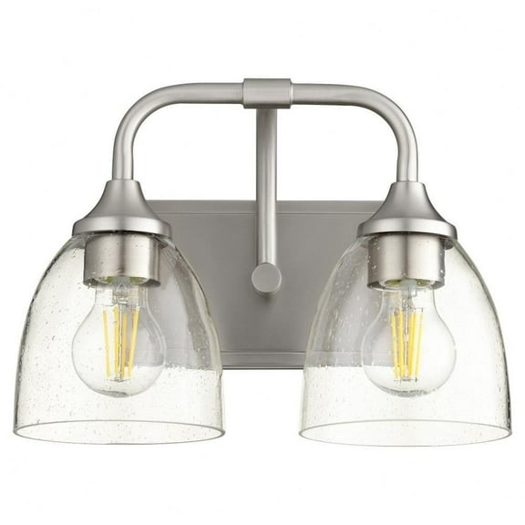 Kirkby Oaks 2 Light Vanity Light in Bailey Street Home Home Collection Style 13 inches Wide By 8.5 inches High-Satin Nickel Finish-Clear Glass Color