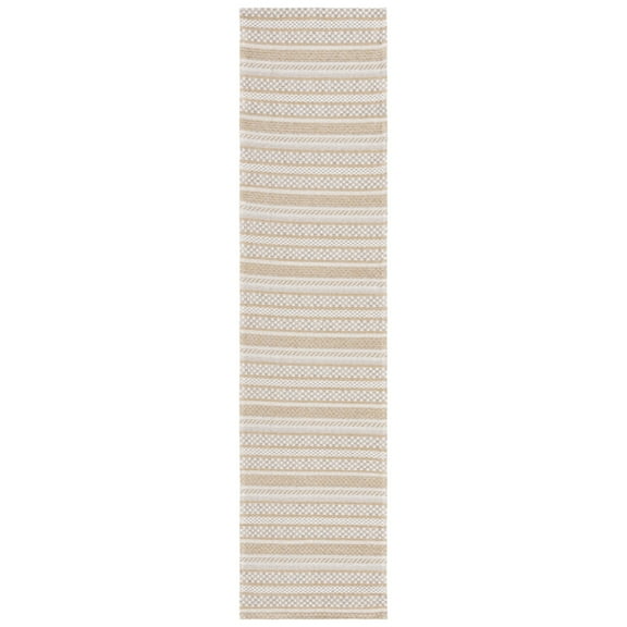 SAFAVIEH Martha Stewart Cotton Striped Area Rug, Taupe/Beige, 5' x 7'