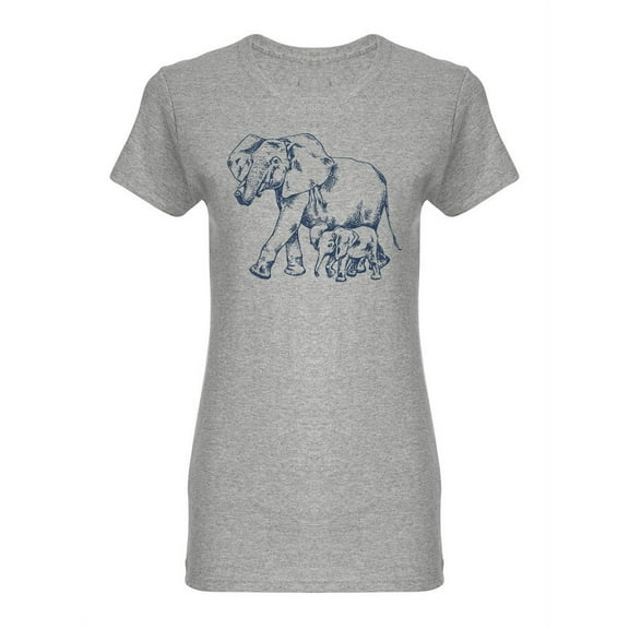 Elephant With A Baby Elephant Shaped T-Shirt Women -Image by Shutterstock, Female Medium