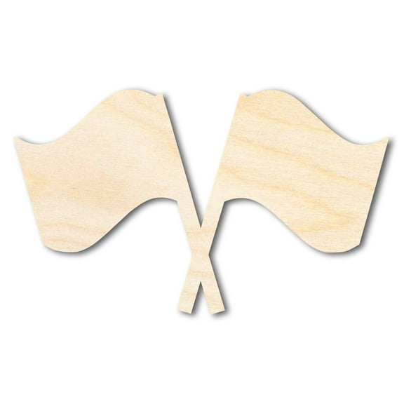 Unfinished Crossed Flags Shape 20" / 1/2"