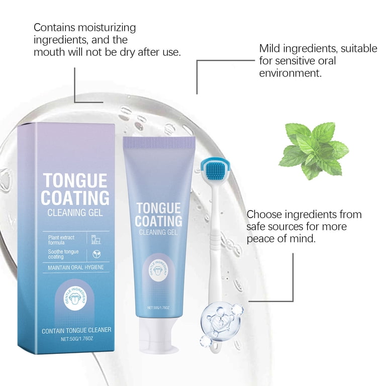 Tongue Coating Cleaning Gel, Tongue Cleaning Gel Set with Tongue