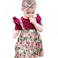 thumbnail image 2 of Bullpiano Baby Girl Clothes Ruffle Short Sleeve T-Shirt Top Suspender Skirt Sets 3Pcs Summer Outfit Infant Overall Dress 0-24M, 2 of 9